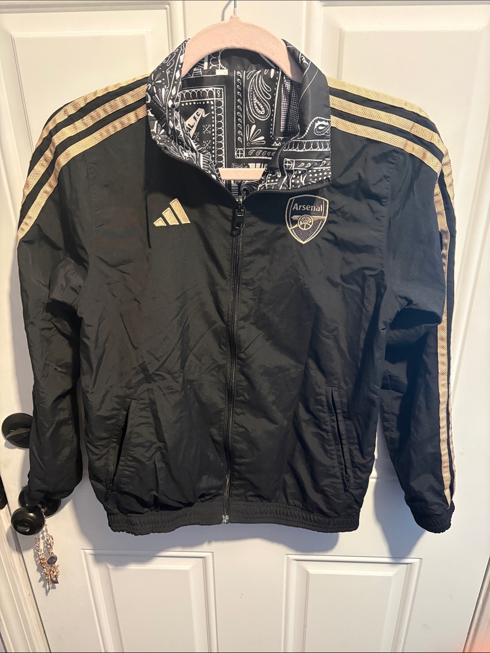 adidas Kids Black and Gold Arsenal Track Jacket
